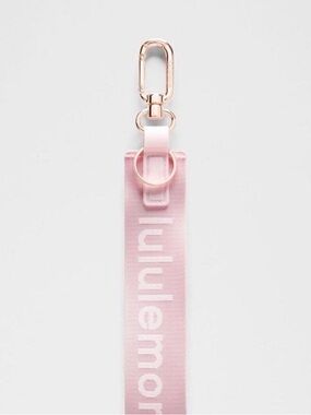 Lululemon Never Lost Keychain Pink Pearl / White with Rose Gold Hardware NWT